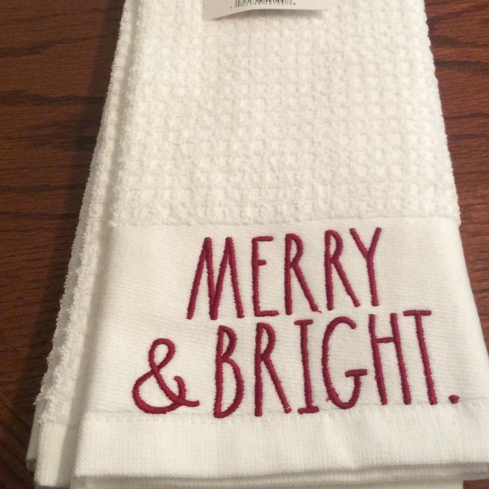 Rae Dunn MERRY & BRIGHT and BELIEVE Kitchen Towels - Picture 2 of 5